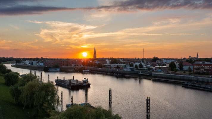 Wittenberge Elbe abend